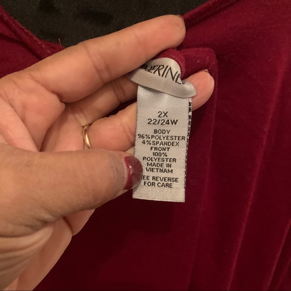 Catherines Cranberry Embellished Top - Picture 2 of 6